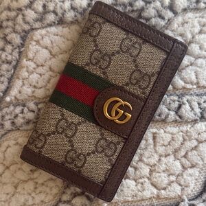 Gucci Beige and Brown GG Card Holder